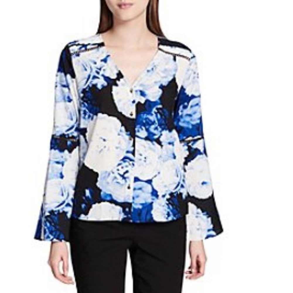 🆕️⬇️Calvin Klein Floral Print Bell Sleeve Blouse